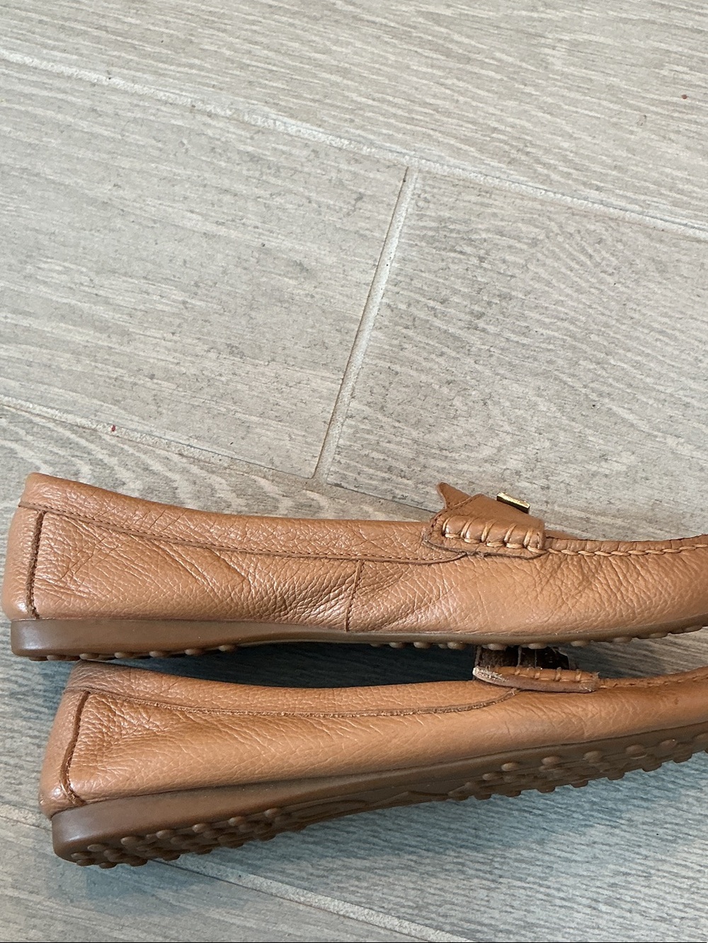 Coach Fredrica Brown Pebbled Leather Driving Loafers Women’s Sz 8.5B - Picture 5 of 7